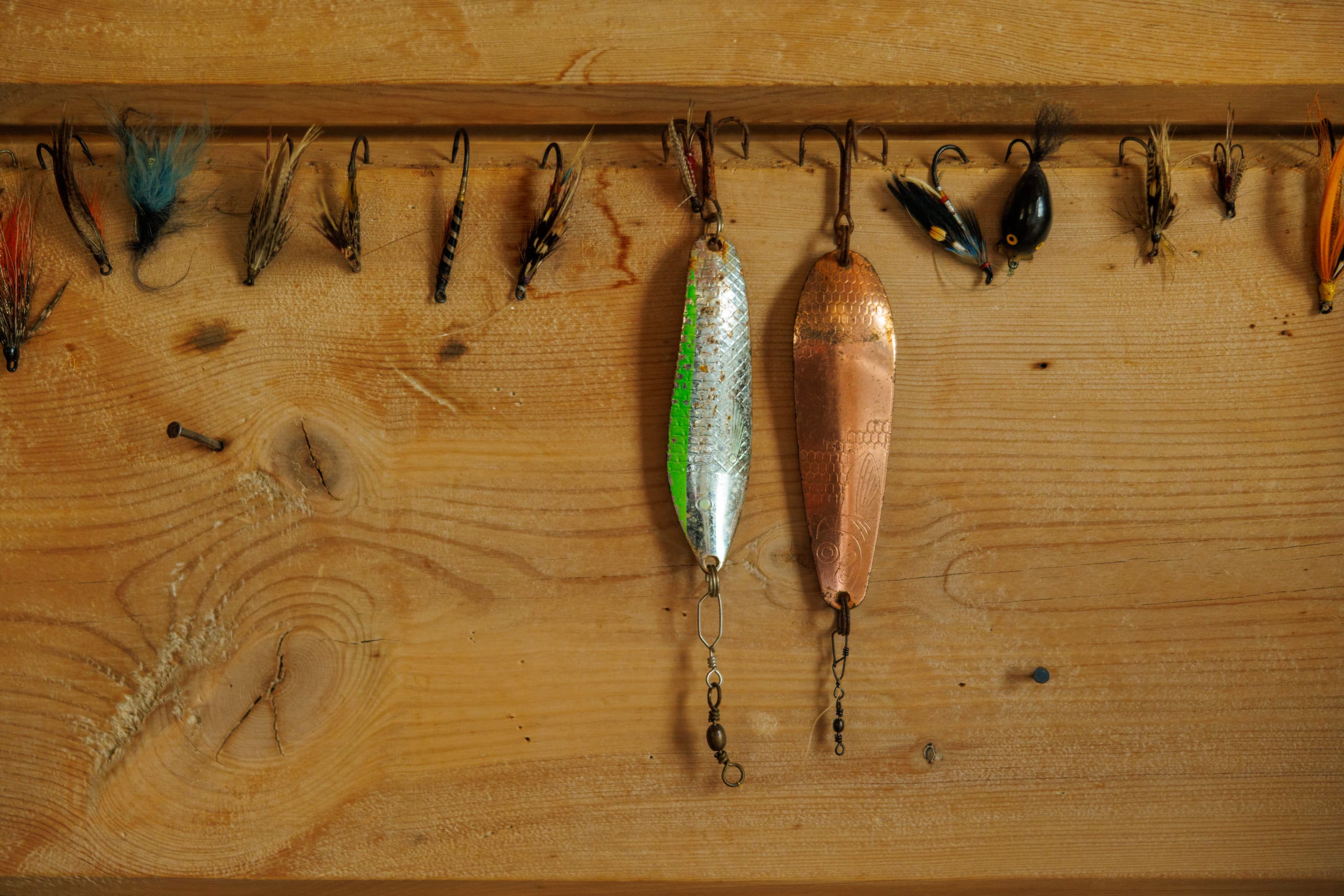 Fiskefluer og utstyr ved Lysvoll